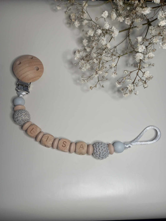 Attache Tétine Prénom (Perle crochet)