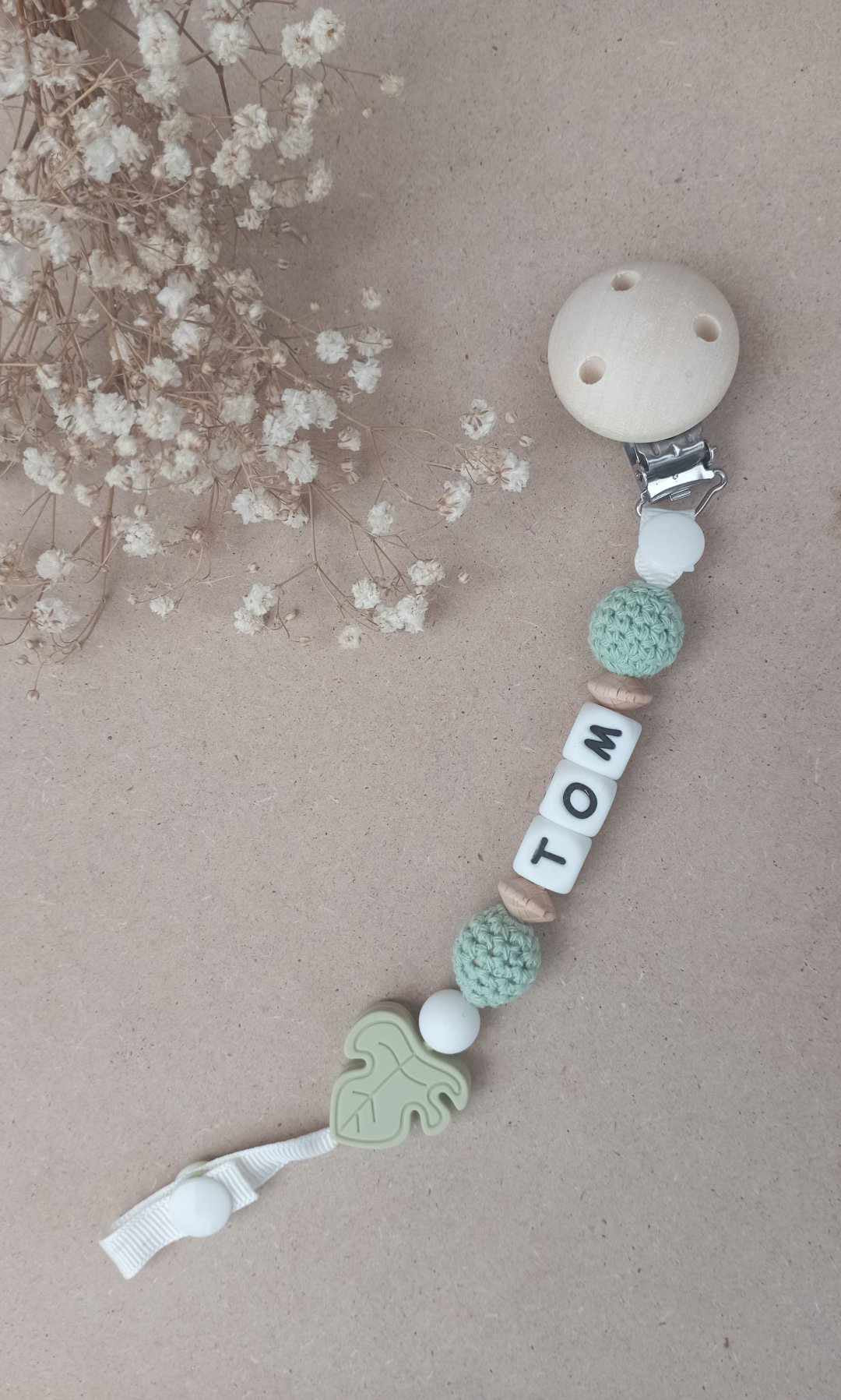 Attache Tétine Prénom (Perle crochet)